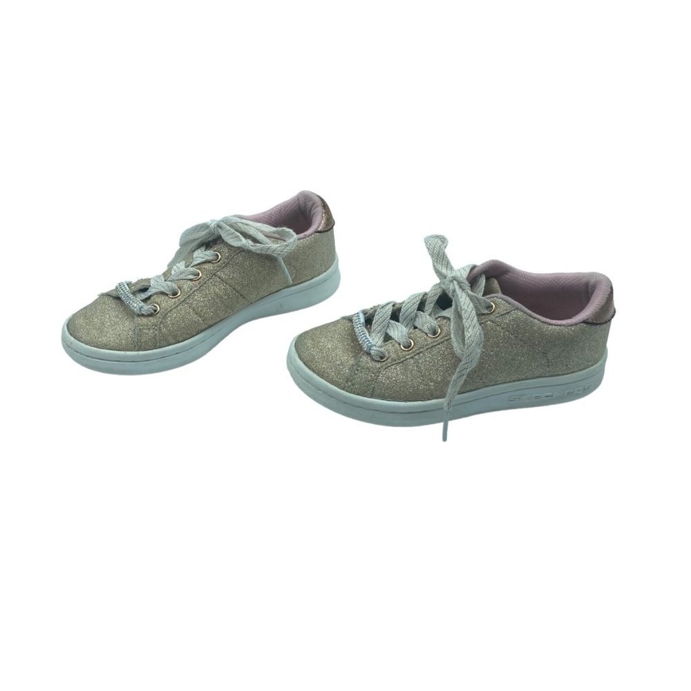 Skechers‎ Girl Gold Pink Glitter Sparkle Tennis Shoes Sneakers Size 12
